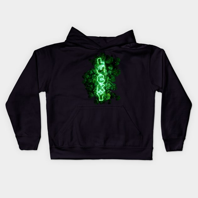 Lucky Clover Kids Hoodie by SuRReal3D